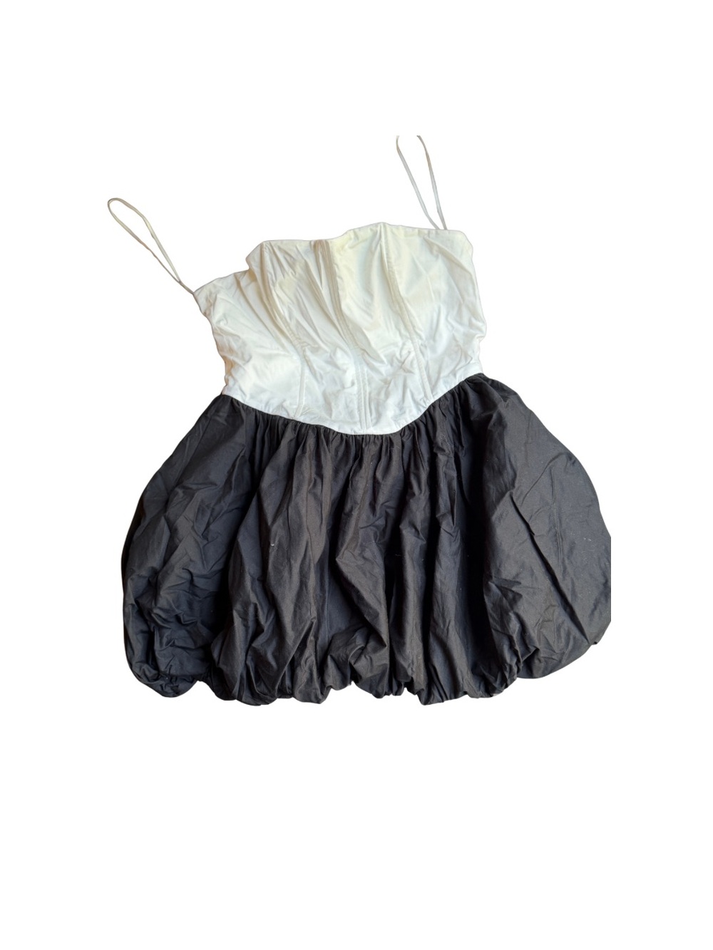 Fashion Nova White and Black Bubble Mini Dress